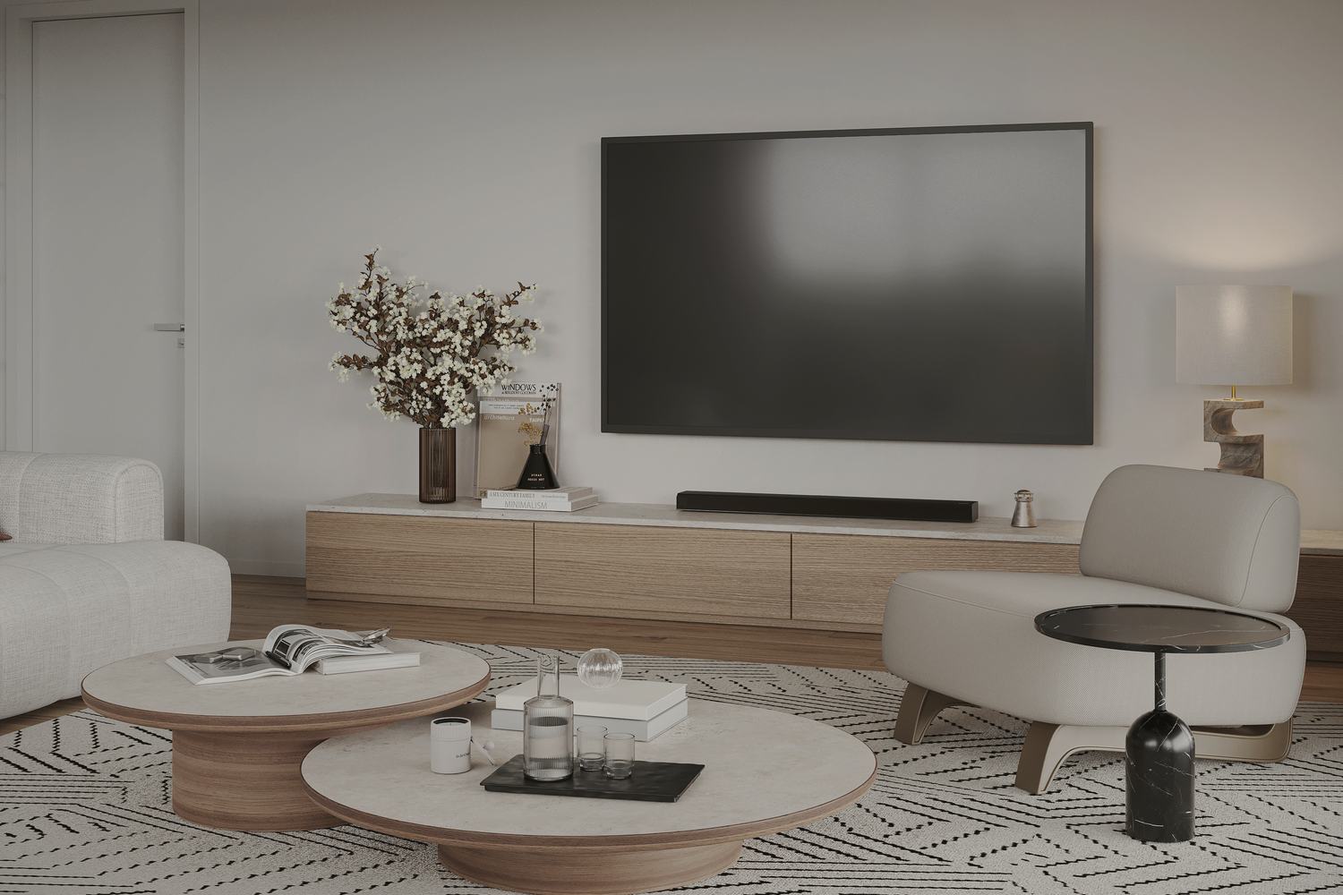Living room with media wall